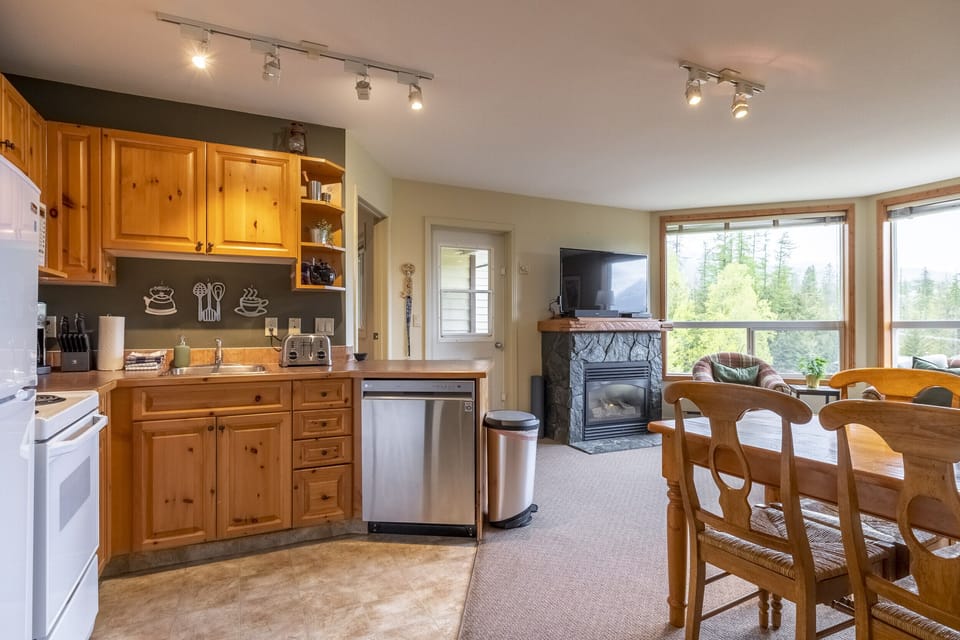 The open concept kitchen and living room  is perfect for entertaining