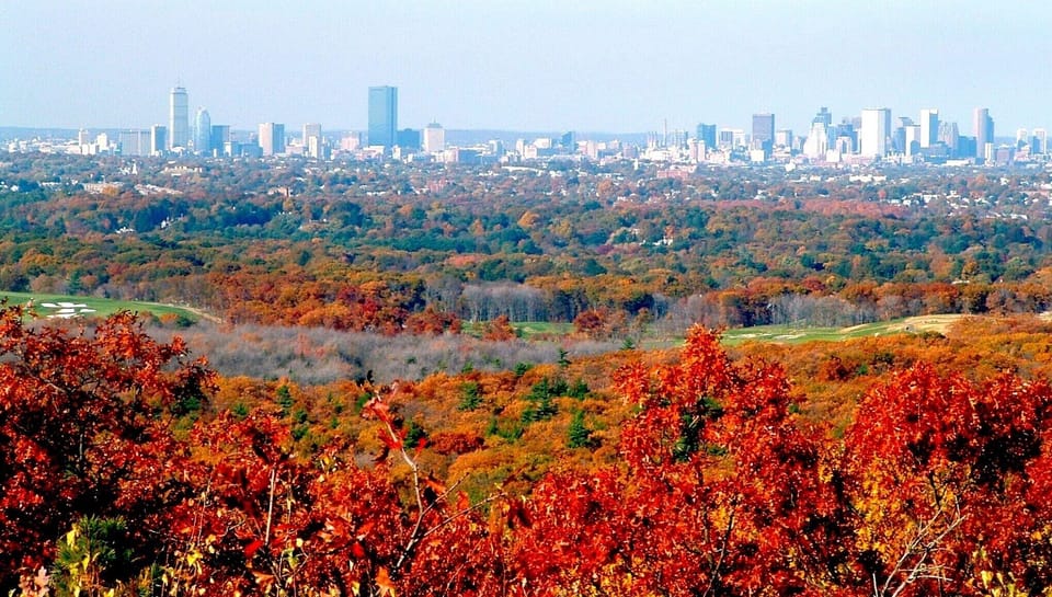 Blue Hills offers beautiful hiking: getting in touch with nature (15 mins away)