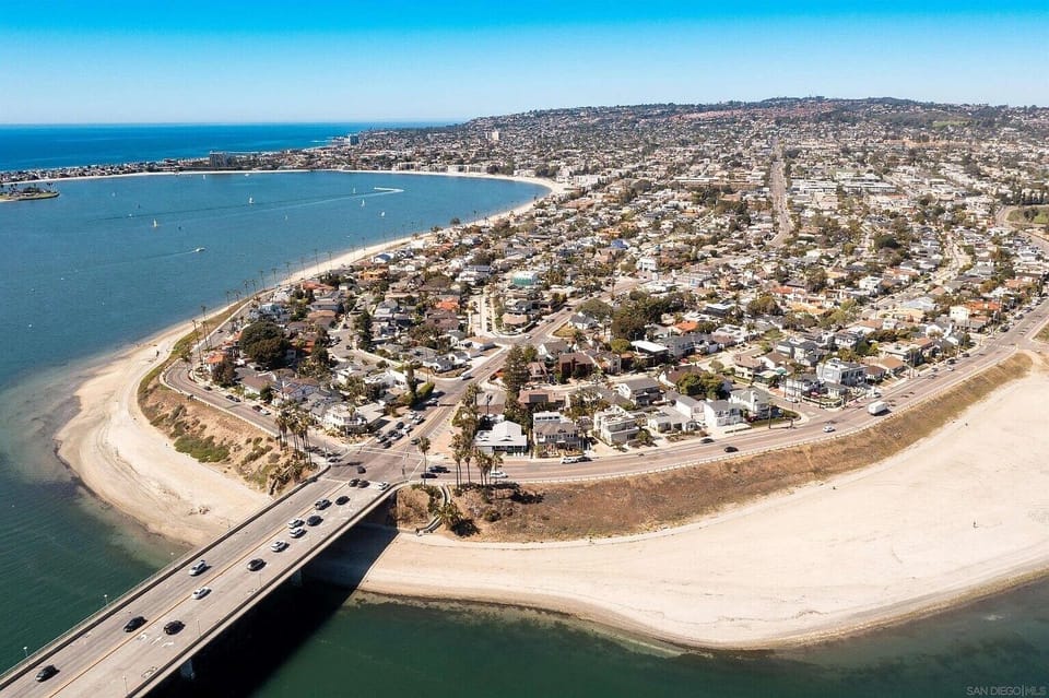 Aerial view of Crown Point.  Our property is on the right side