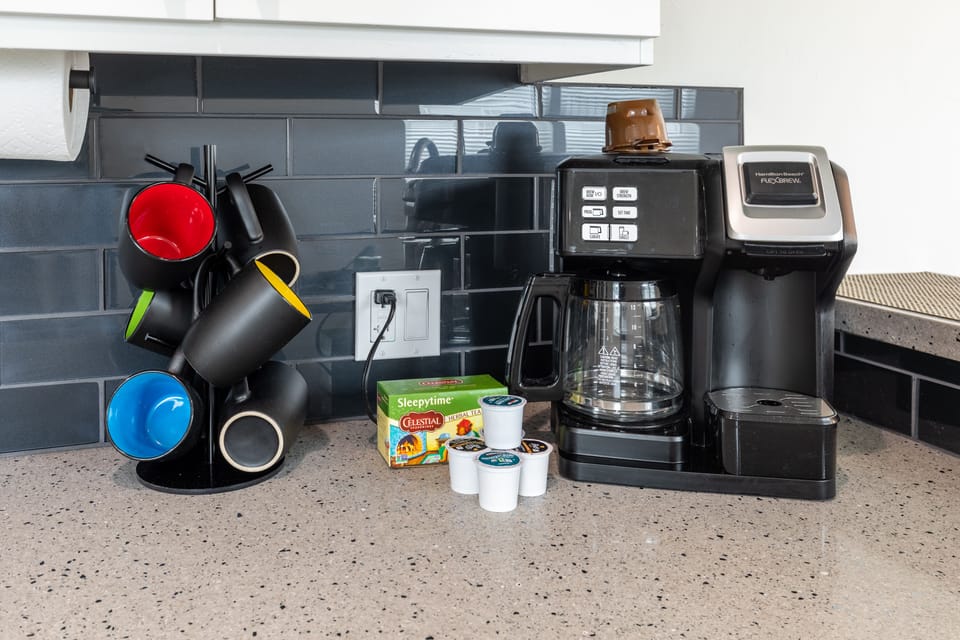 For coffee lovers! Drip or K-Cup. Coffee grinder and gold filter too.