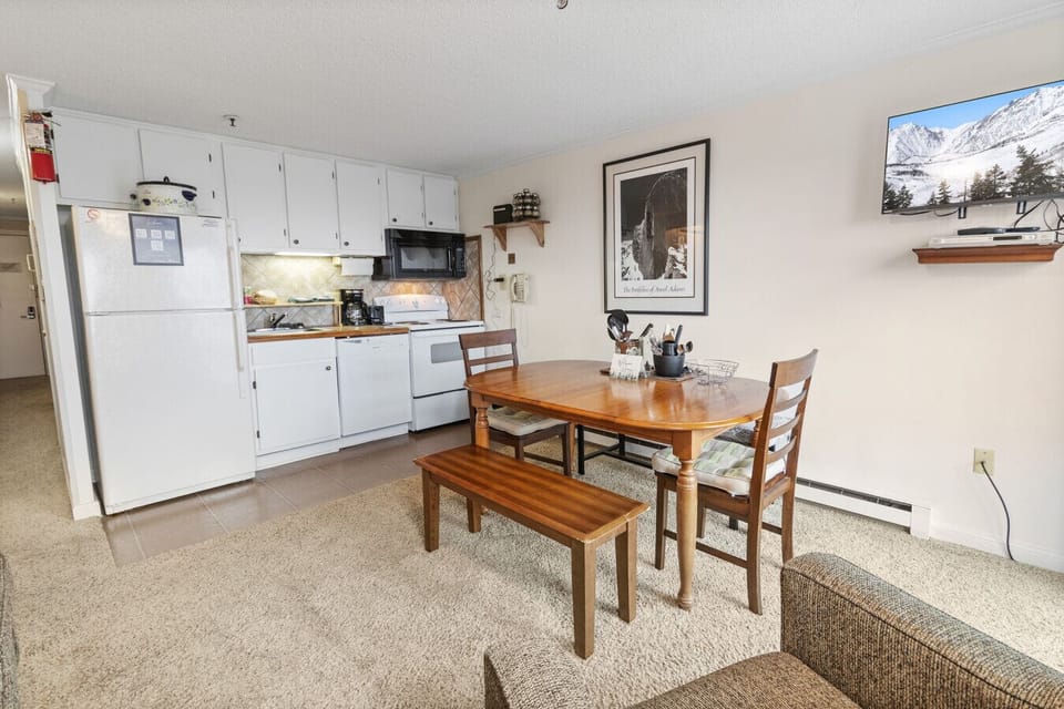 Kitchen is fully-equipped with pots, pans & utensils.