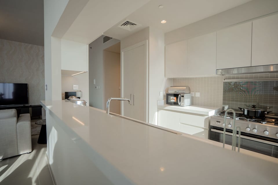 Deluxe Apartment | Private kitchen | Fridge, cookware/dishes/utensils