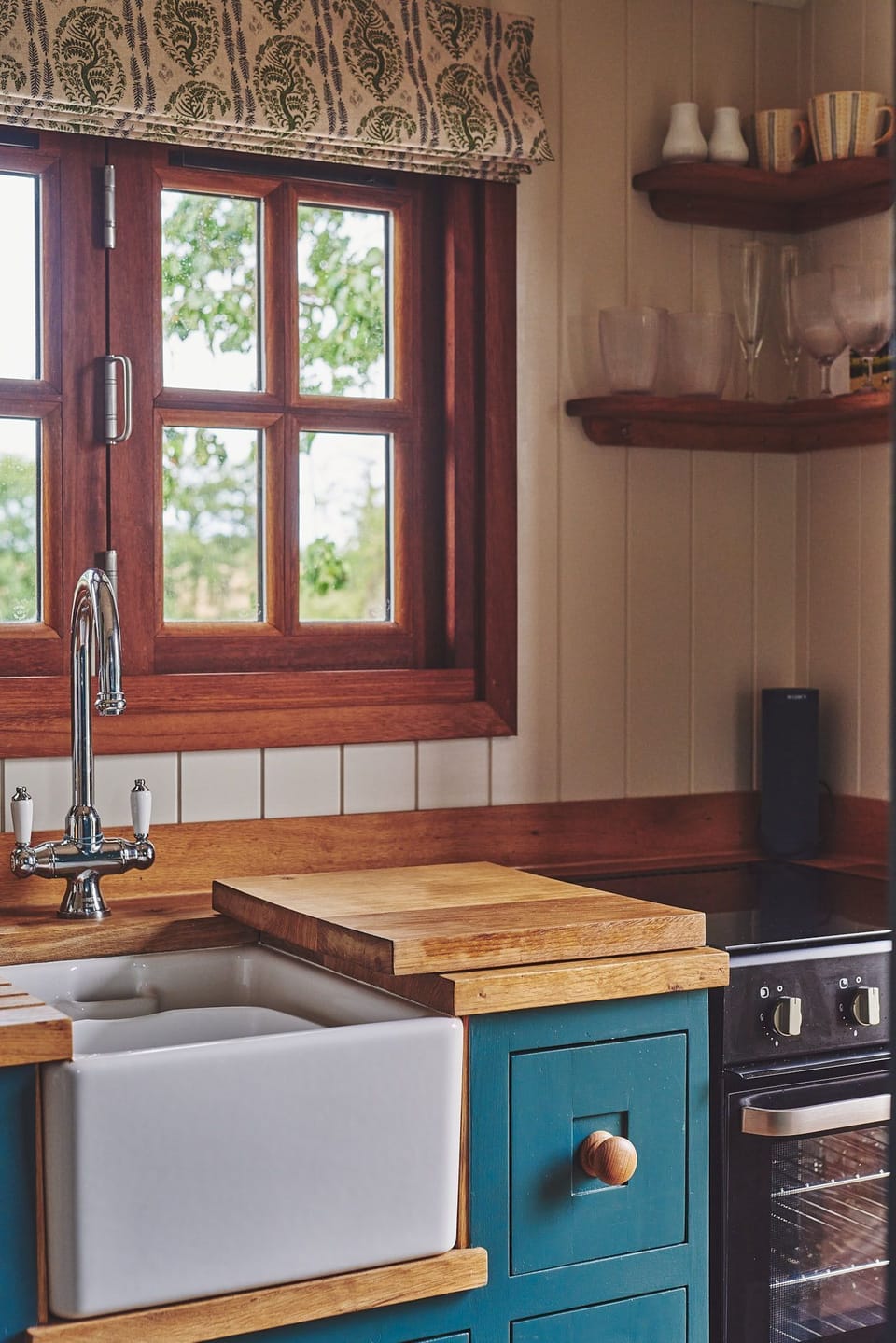 The kitchen at The Hangout Hut, Worcestershire