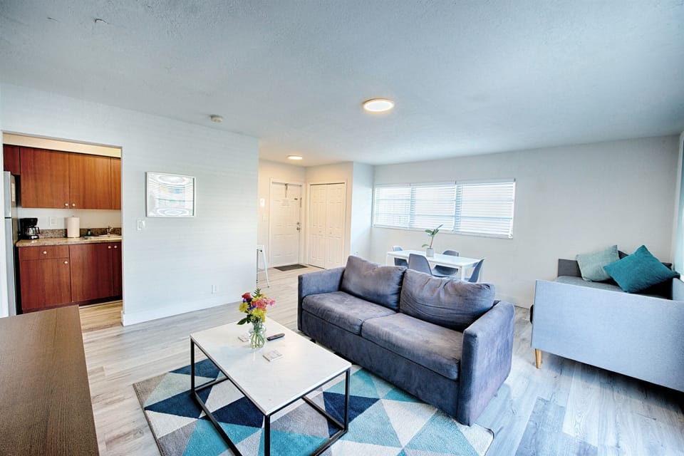 View of kitchen entry from living room