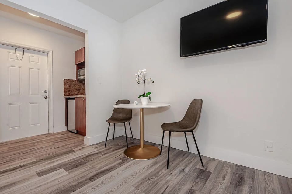 Eat your meals or work here, at your home away from home.