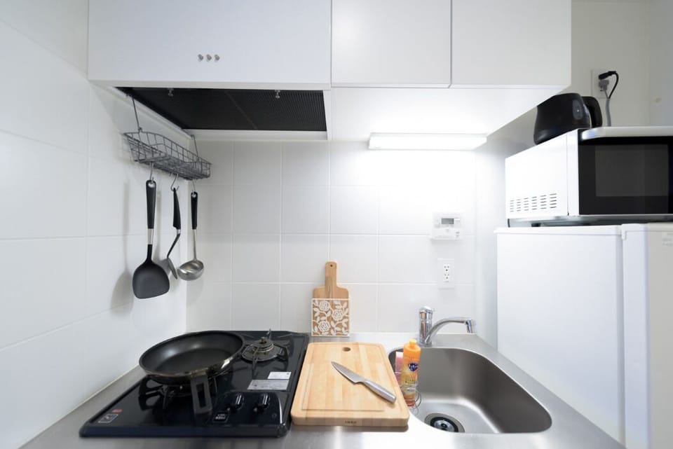 Comfort Twin Room | Private kitchen | Fridge, microwave, stovetop, cookware/dishes/utensils