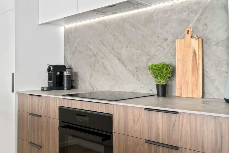 Open plan kitchen with stunning Queenstown views 