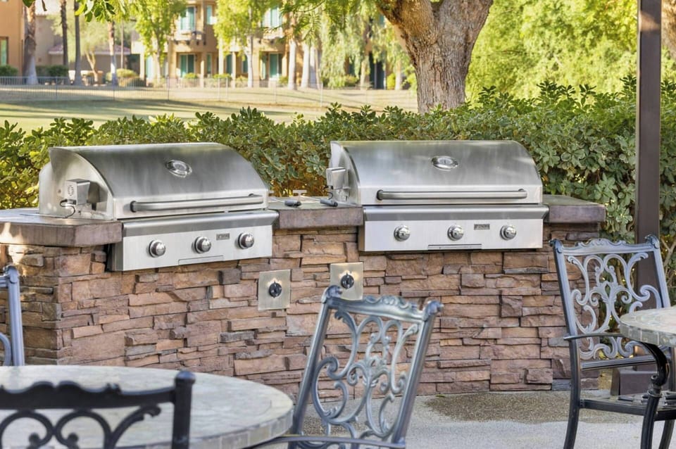BBQ Grill Area with Picnic Tables