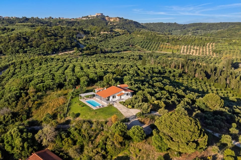 Family House, 2 Bedrooms, Fireplace (Villa Filokalia With Exceptional View) | Aerial view