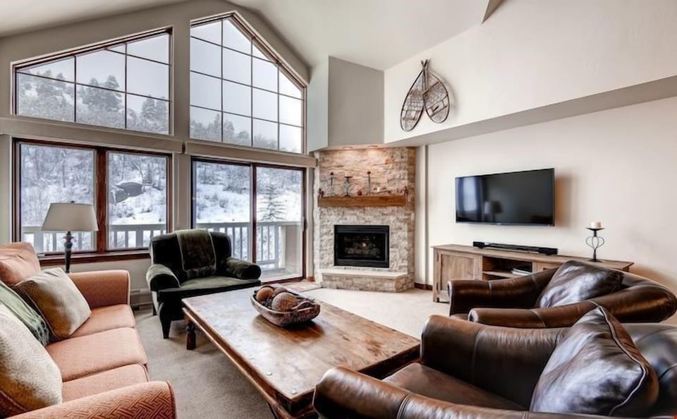 Kick back your feet and relax in the cozy living area.