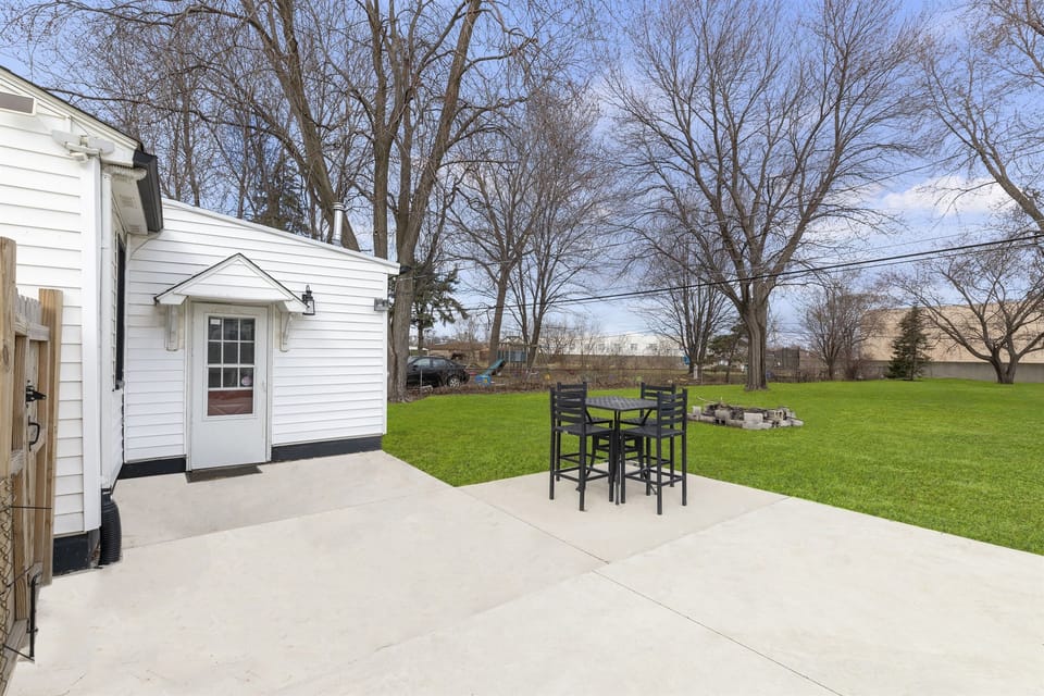 Backyard entrance into the laundry room