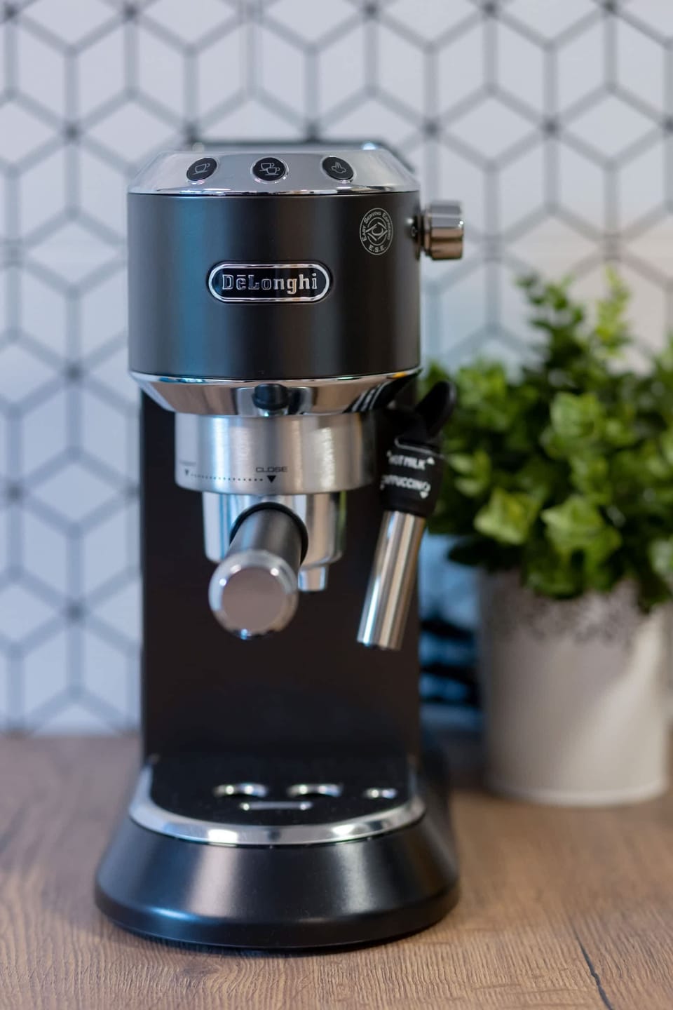 Details in the kitchenette/coffee maker.