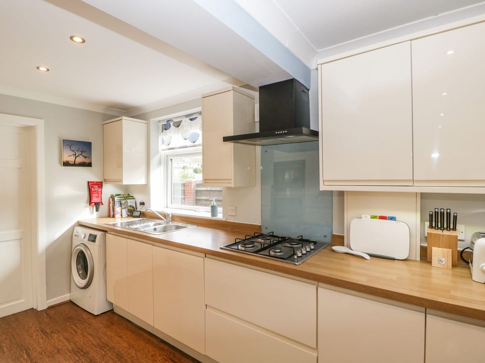 Fridge, dishwasher, electric kettle, toaster