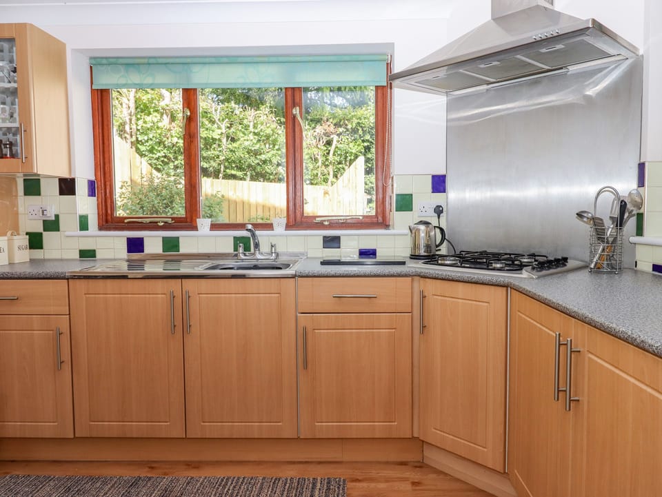 Fridge, electric kettle, toaster, cookware/dishes/utensils