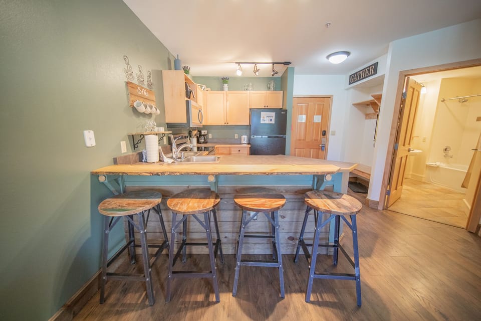 Convenient bar stool seating