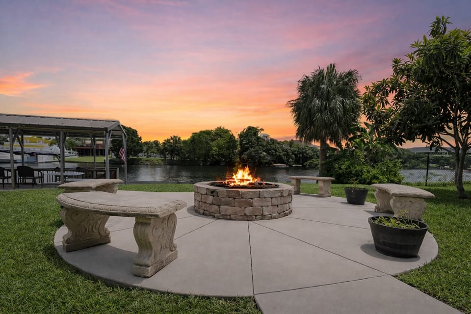 Enjoy roasting s’mores around the fire pit