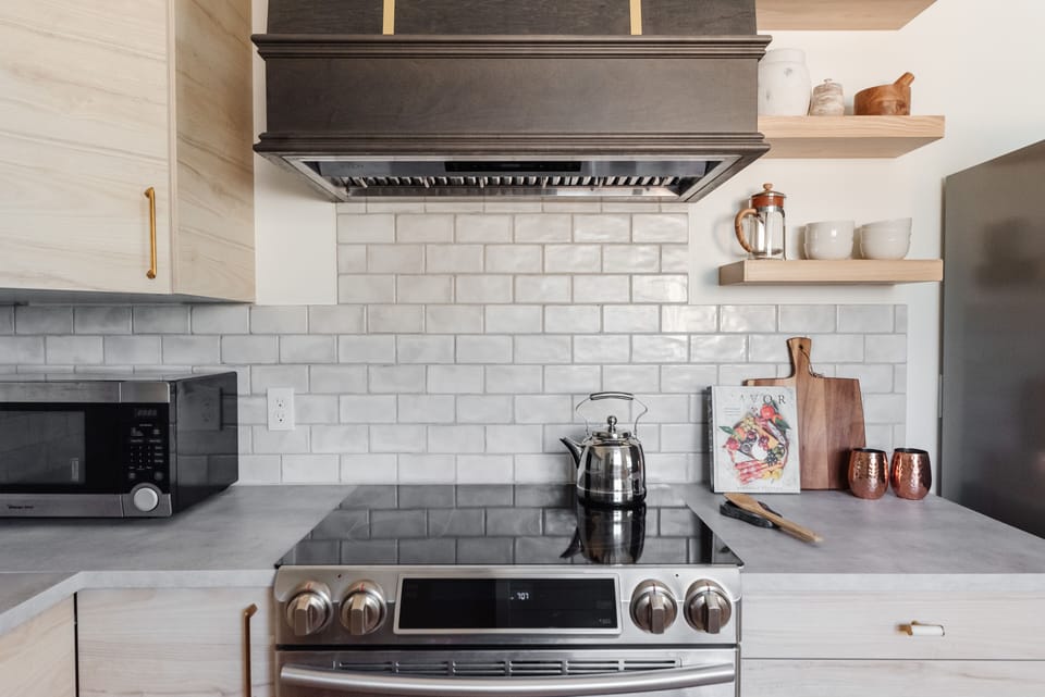 Our fully stocked kitchen includes all the basics, including small appliances.