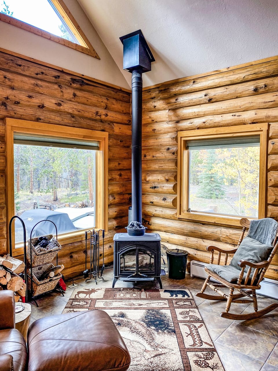 Curl up with a good book and rock away your day next to the cozy corner fireplace