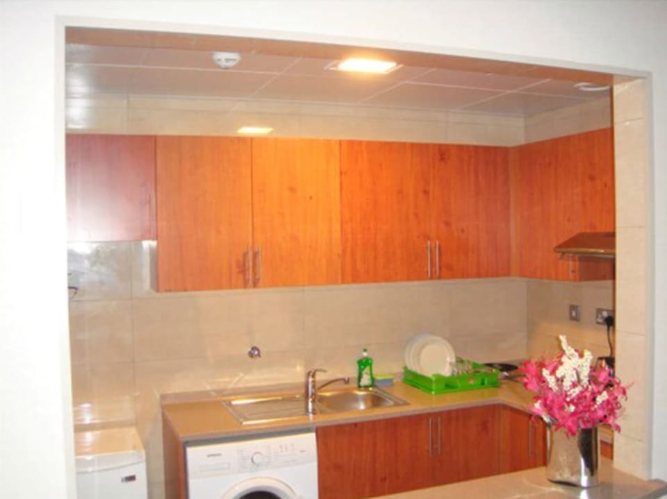 Fridge, microwave, oven, coffee/tea maker