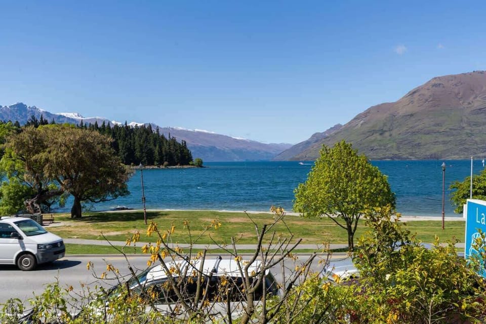 Incredible central waterfront location. 180 panoramic views over Lake Wakatipu, The Remarkables, Cecil Peak