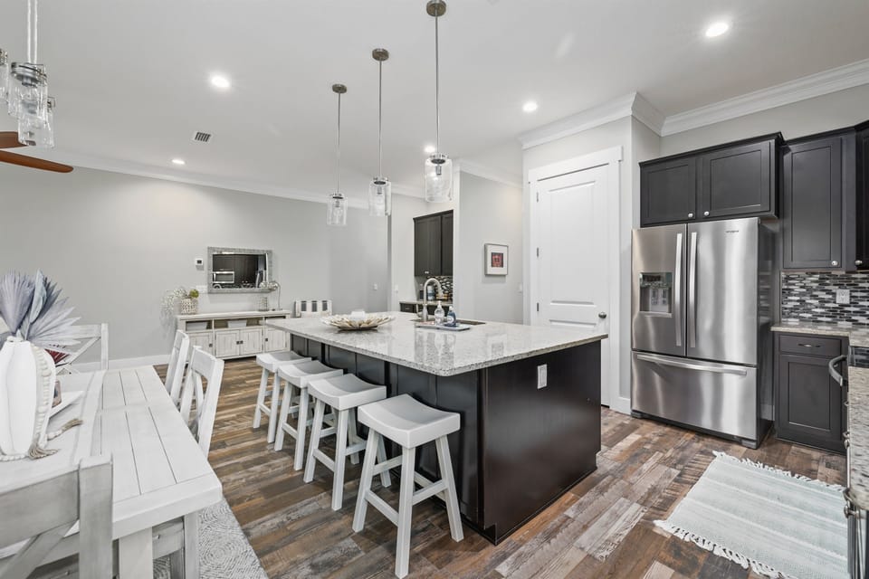 Fully stocked gourmet kitchen