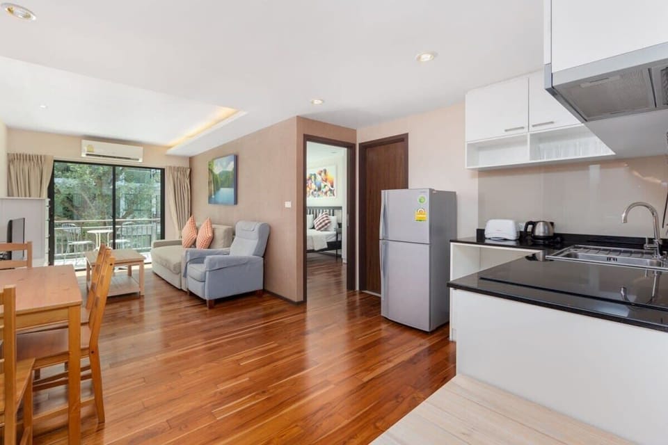Apartment | Living area | 32-inch flat-screen TV with cable channels, TV, DVD player