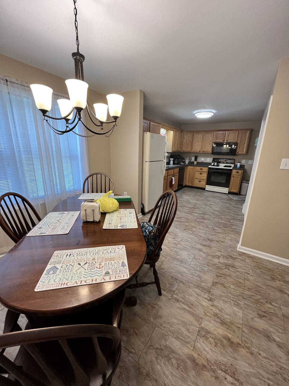 Dining room looking into the kitchen. 
Washer & dryer are in the closet