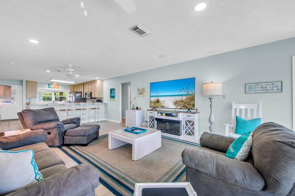 Living room with large flat screen