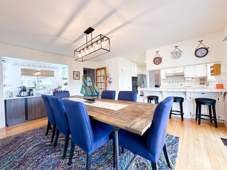 Spacious dining area ready for big shared meals