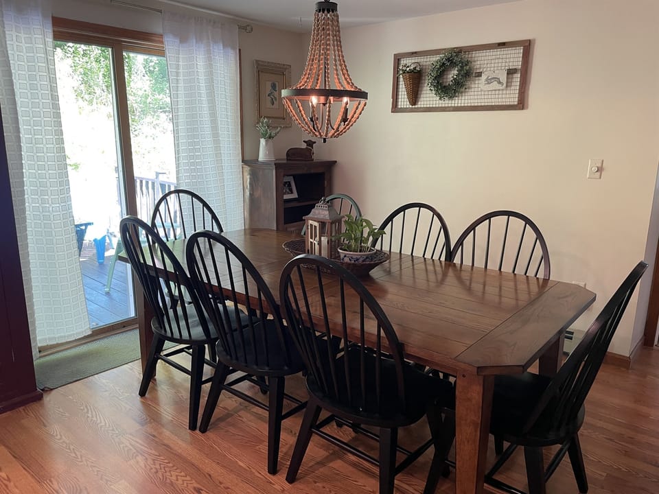Dining area w/ sliders to deck