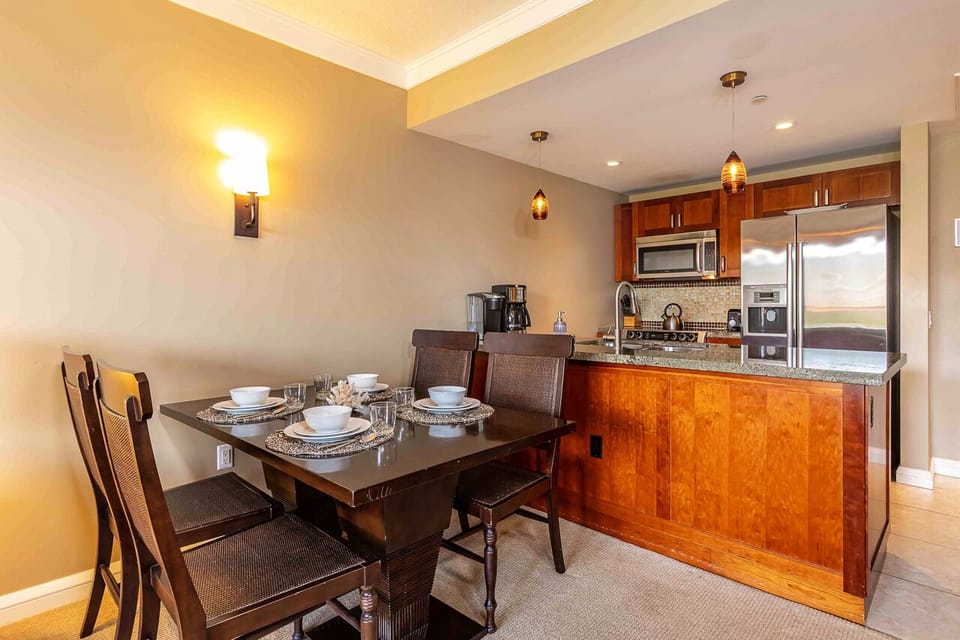 Dining table seats four