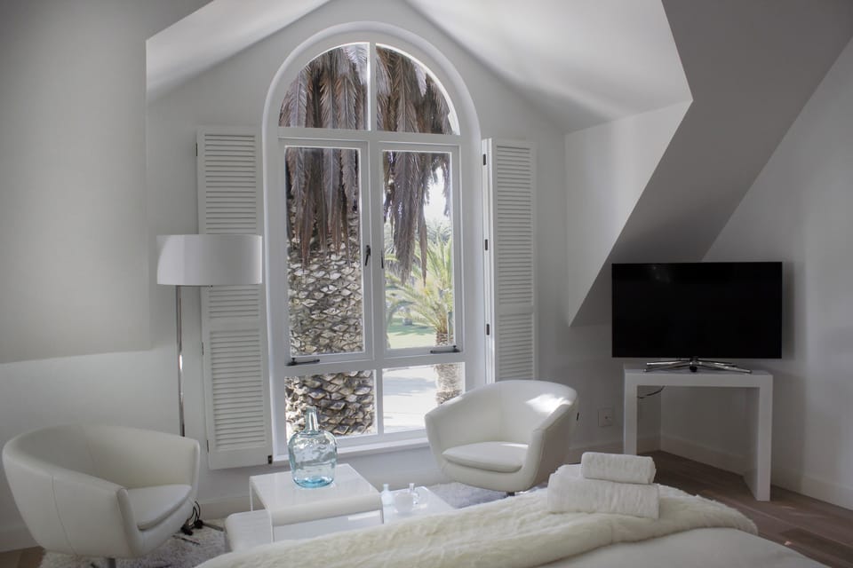 Junior Suite | Living area | 48-inch LED TV with satellite channels, TV, Netflix