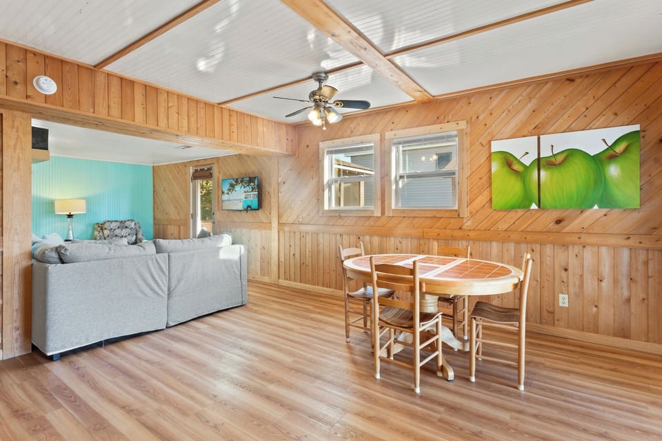 Prepare delicious coastal favorites in the fully equipped Kitchen with modern appliances and a convenient dishwasher.