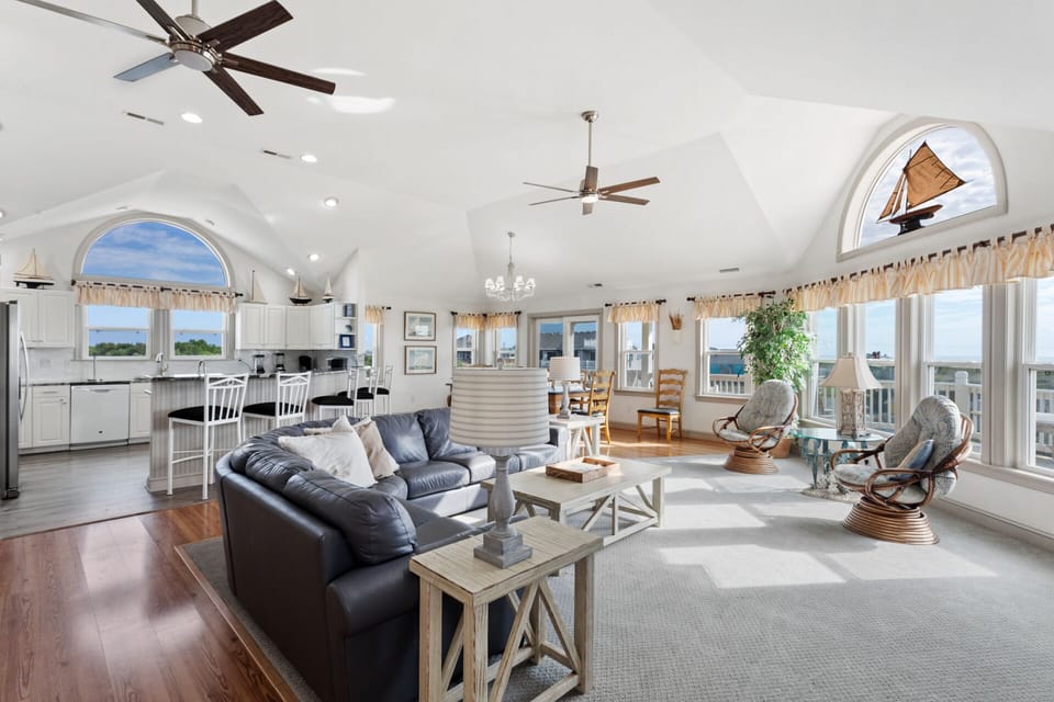 Living area with fireplace