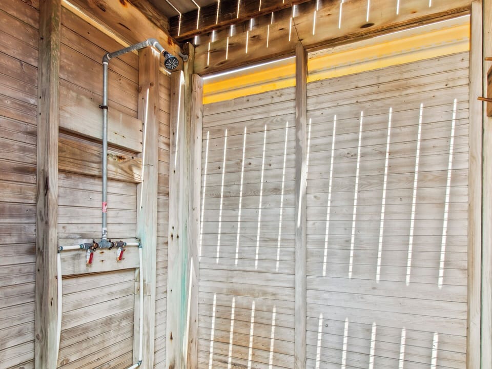 Rinse off in the Outdoor Shower after a day at the beach.