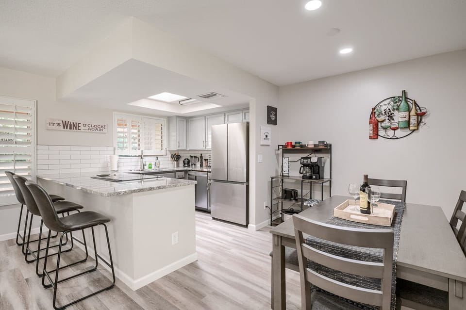 Coffee bar and fully stocked kitchen 