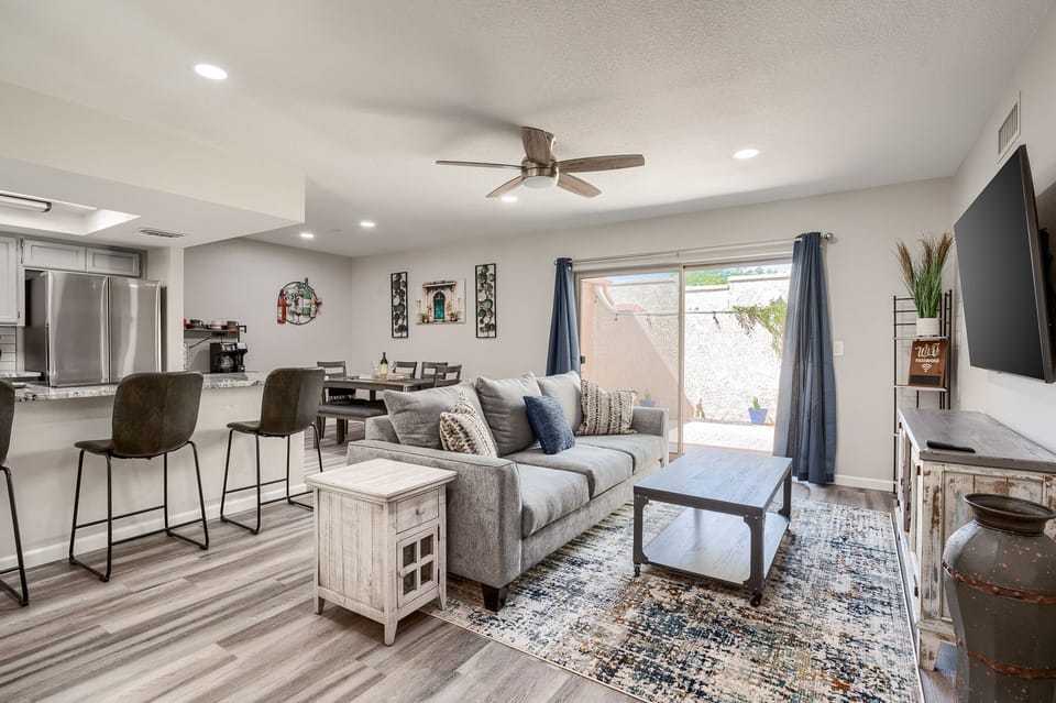 Open living area with Smart TV 