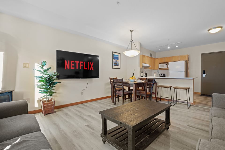 Living room and kitchen