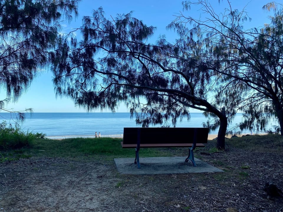 Across from the unit - your 'own' park bench to view sunrise to sunset
