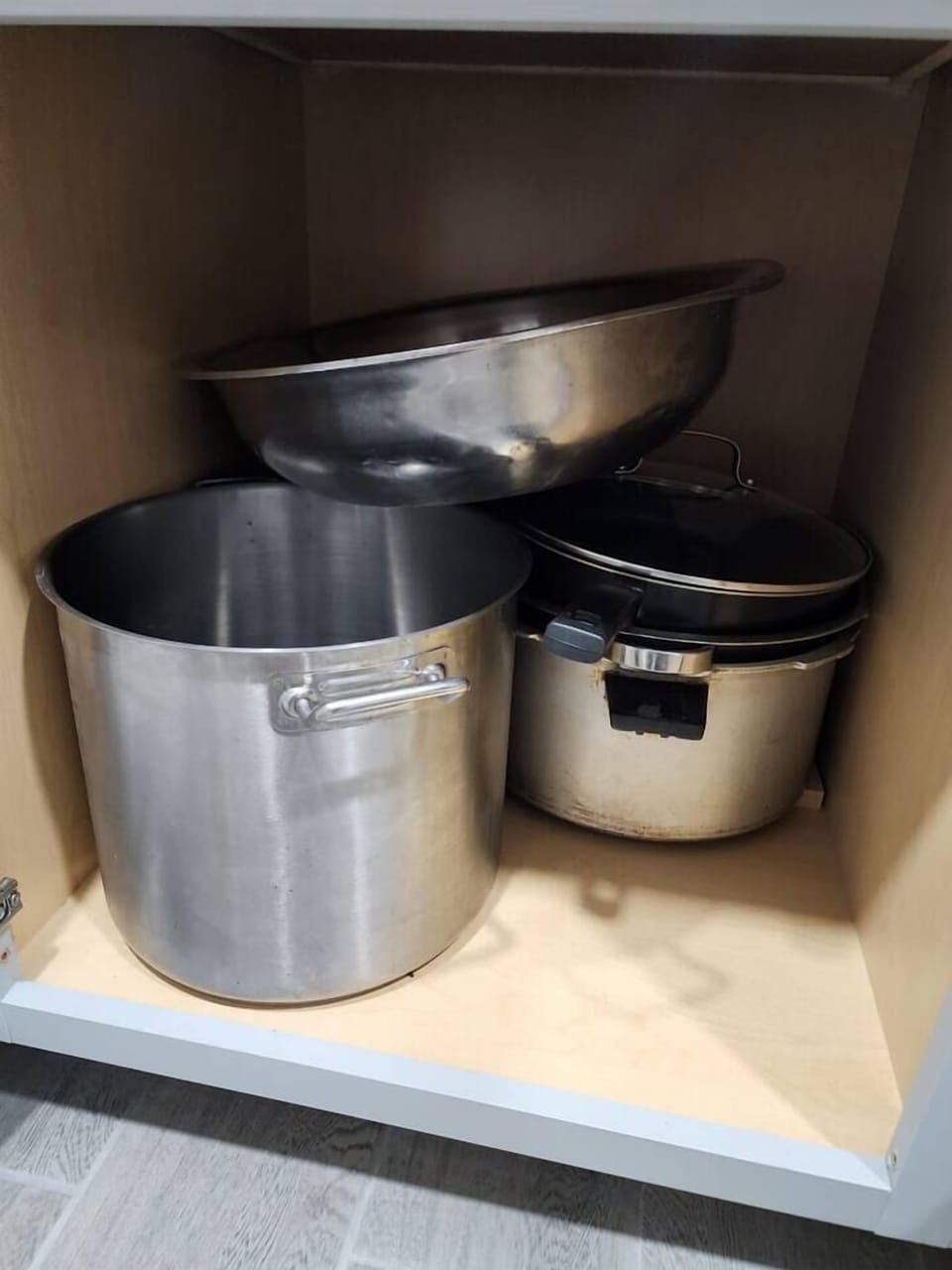 Pots are available for your cooking needs.