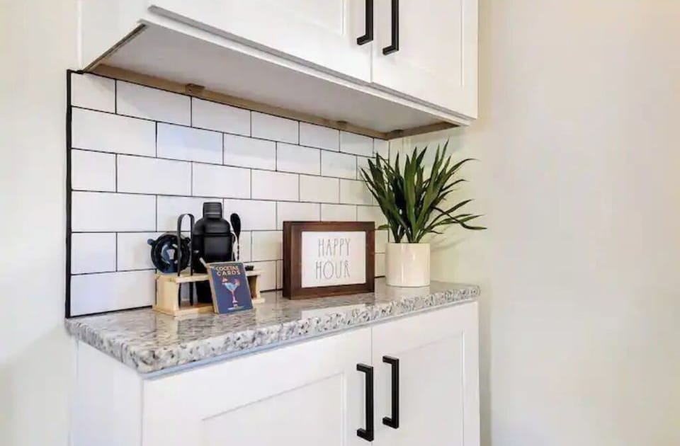 Wet bar in dining room 