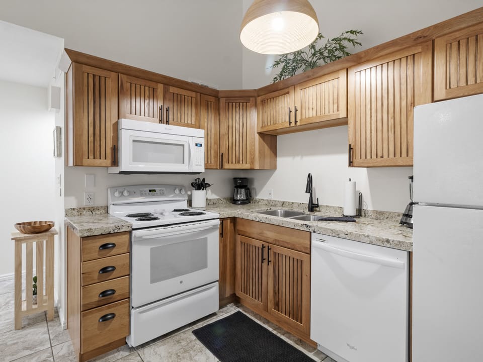 Microwave, stove and dishwasher