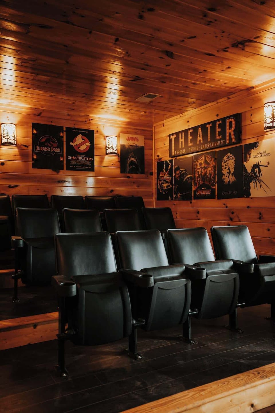 Awesome theater room seating to watch your favorite movie!