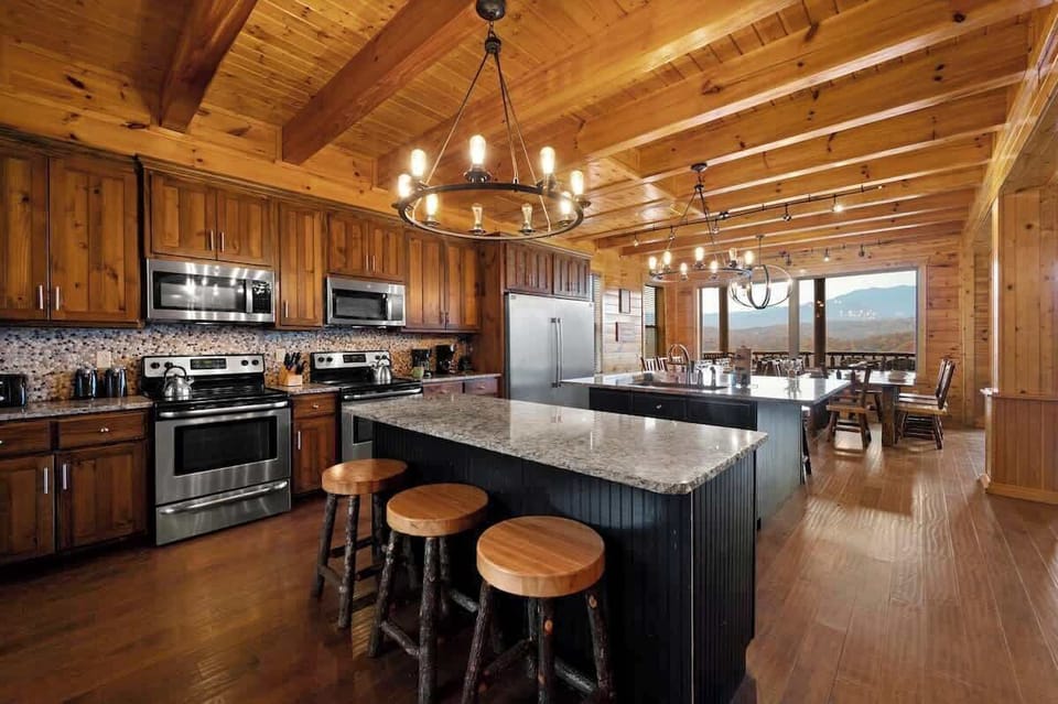 Two islands and plenty of room in the kitchen.