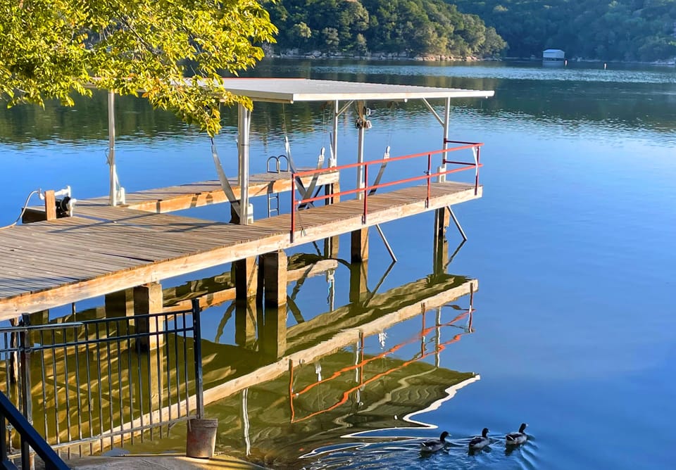 9x24 foot fishing and boat dock over the water for guest use. 