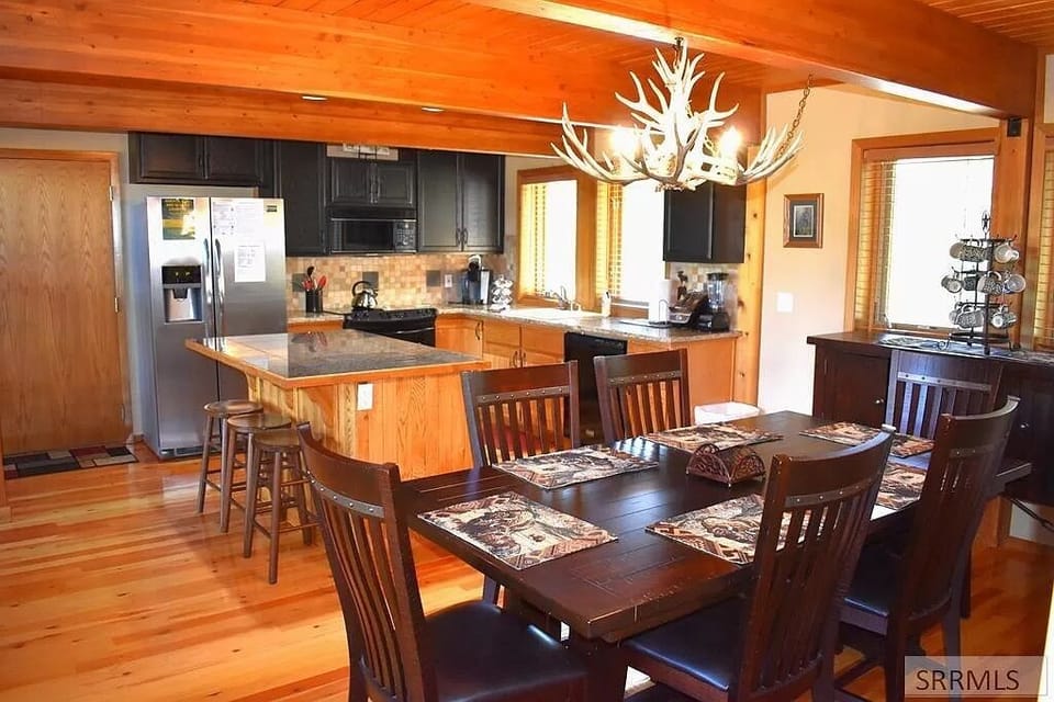 Dining room and kitchen
