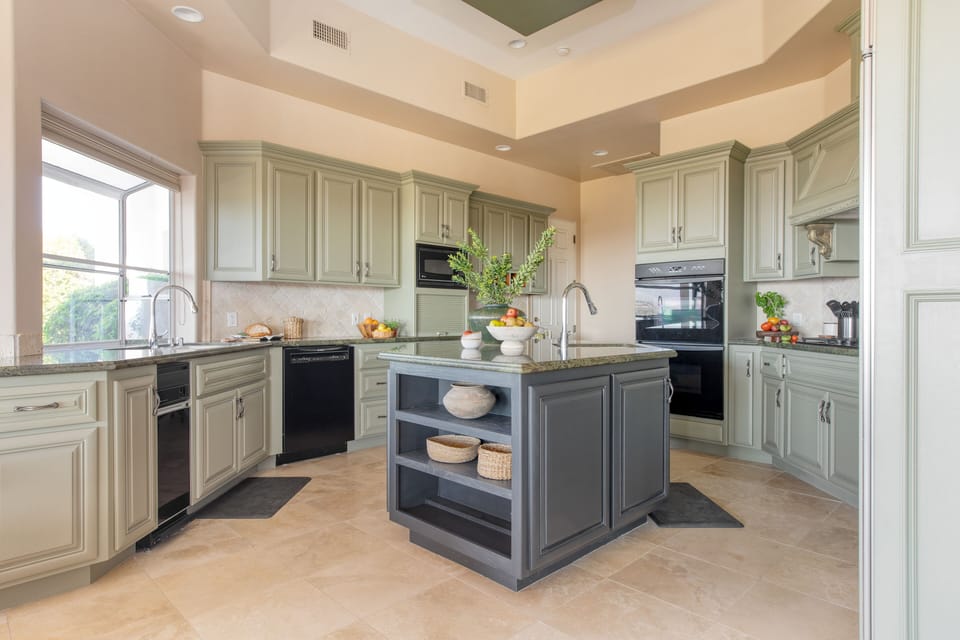 Large, chic kitchen has everything you need.