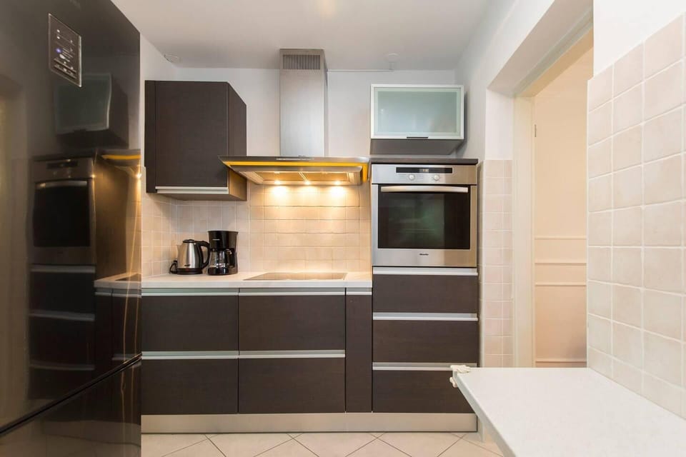Apartment | Private kitchen | Fridge, microwave, oven, stovetop