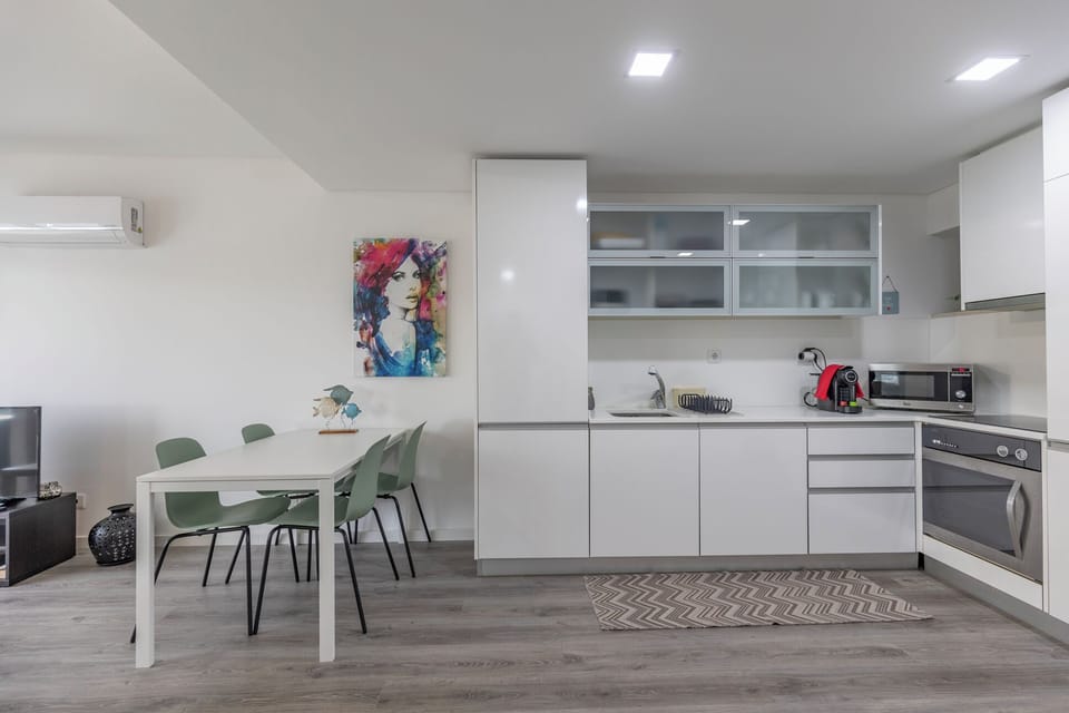 Apartment | Private kitchen | Full-size fridge, microwave, oven, stovetop
