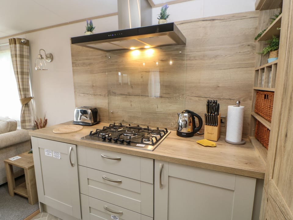 Fridge, dishwasher, electric kettle, toaster